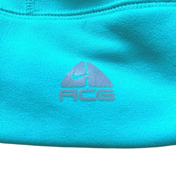 Nike ACG Vintage 90s Teal Green Tiffany Blue Fleece Beanie Hat Winter size OS - Picture 3 of 4